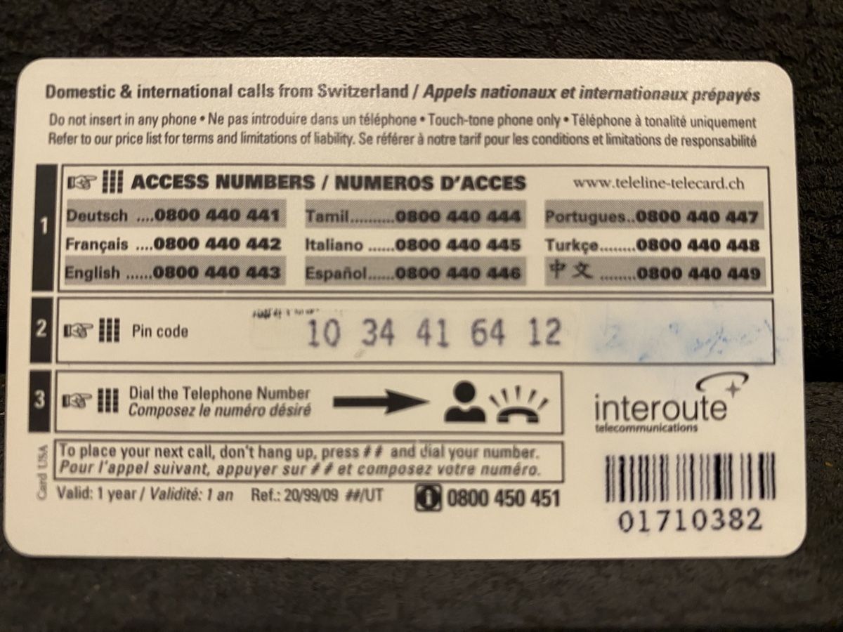 Cartes de téléphone: Teleline – D'occasion à Lausanne par babacard10 1