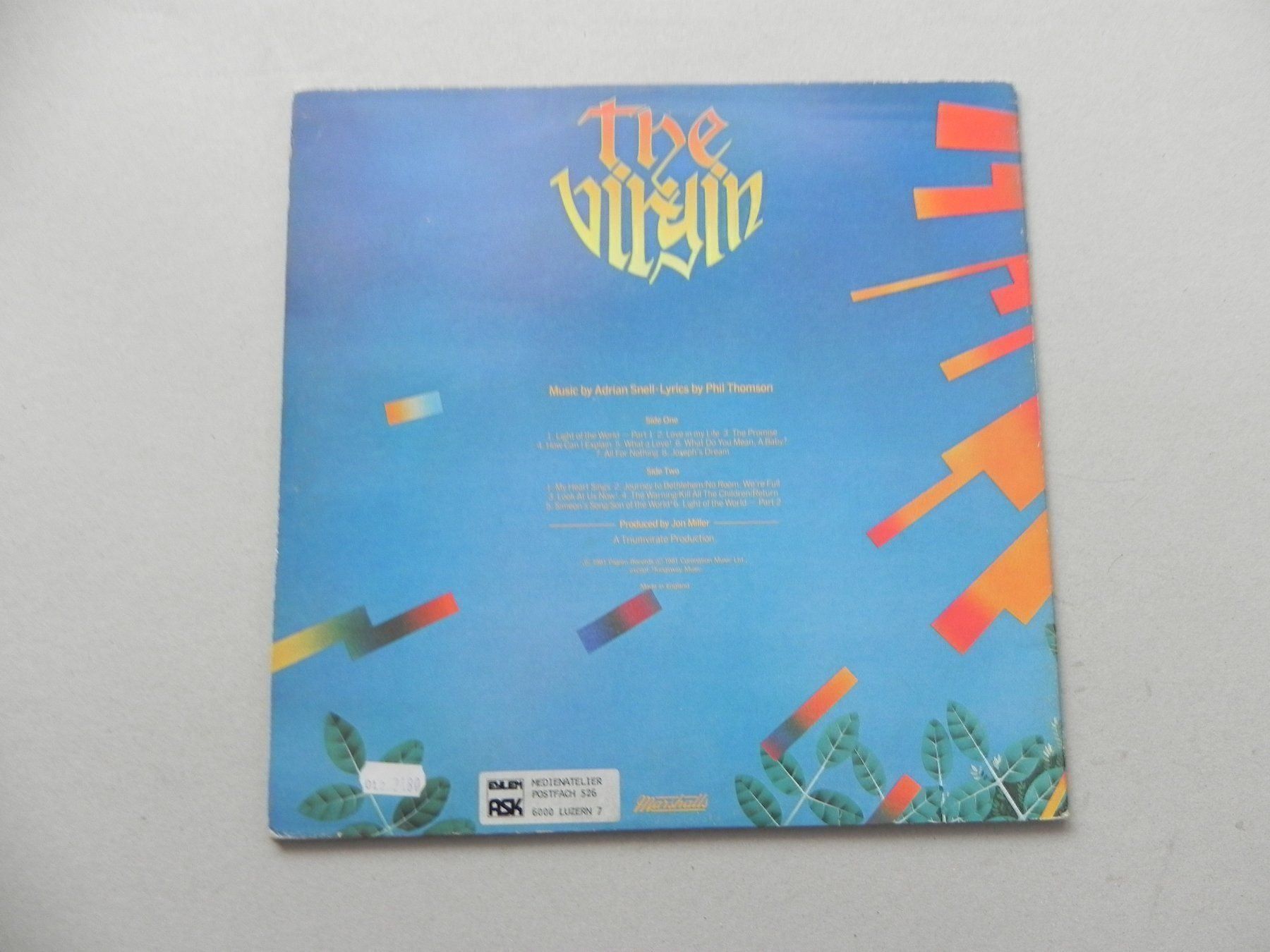 Dischi in vinile: LP Musical The Virgin 1981 Adrian Snell – Usato da Siebnen venduto da krimsie 1