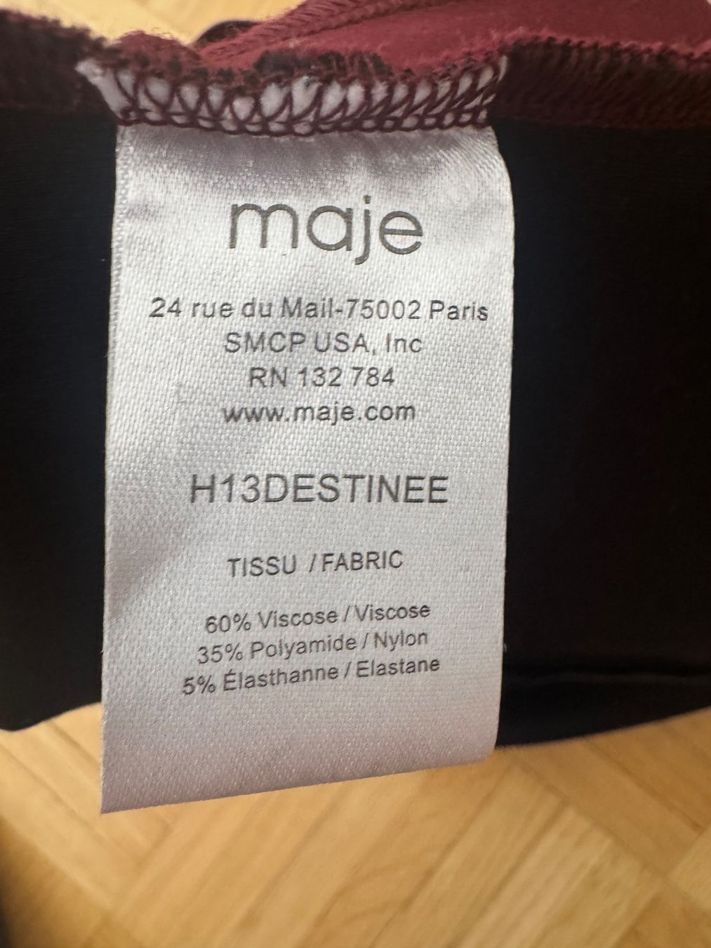 Maje Robes: Robe Maje Bordeau et noir – D'occasion à Genève par Cindylou.01 3