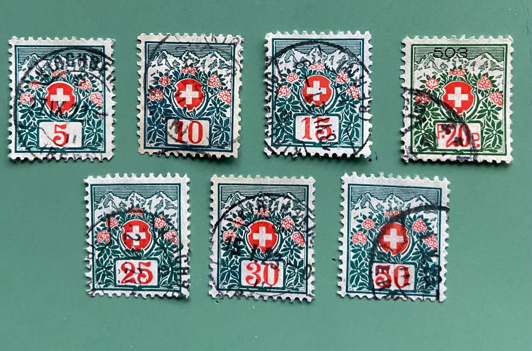 Tous les timbres: Alte Schweizer Portomarken 1911/ 21 – D'occasion à Münchringen par Hegelime-38