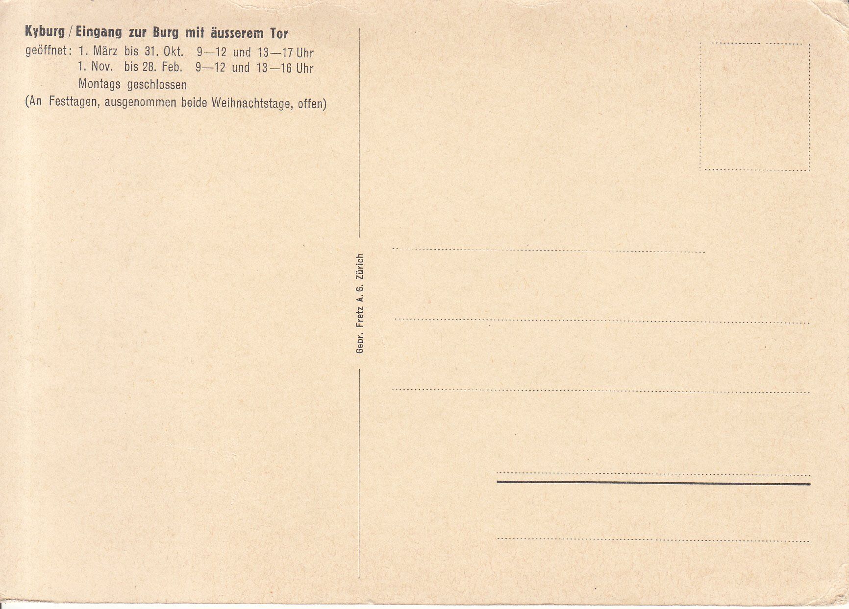 Cartoline postali: Kyburg ca. 1940 – Usato da Bürglen TG venduto da StampGraf 1