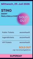 Stars in Town - 1 Ticket für Sting, Dagny und P. Dalla Corte