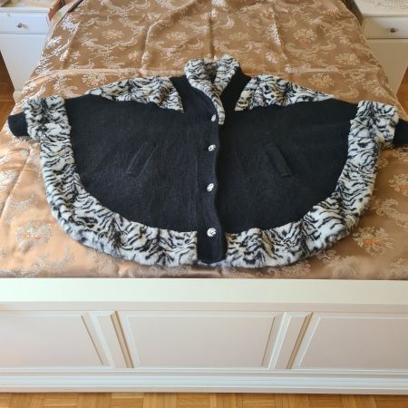Mega Mohair Cardigan Cap Fauxpelz - ganz schick! One Size