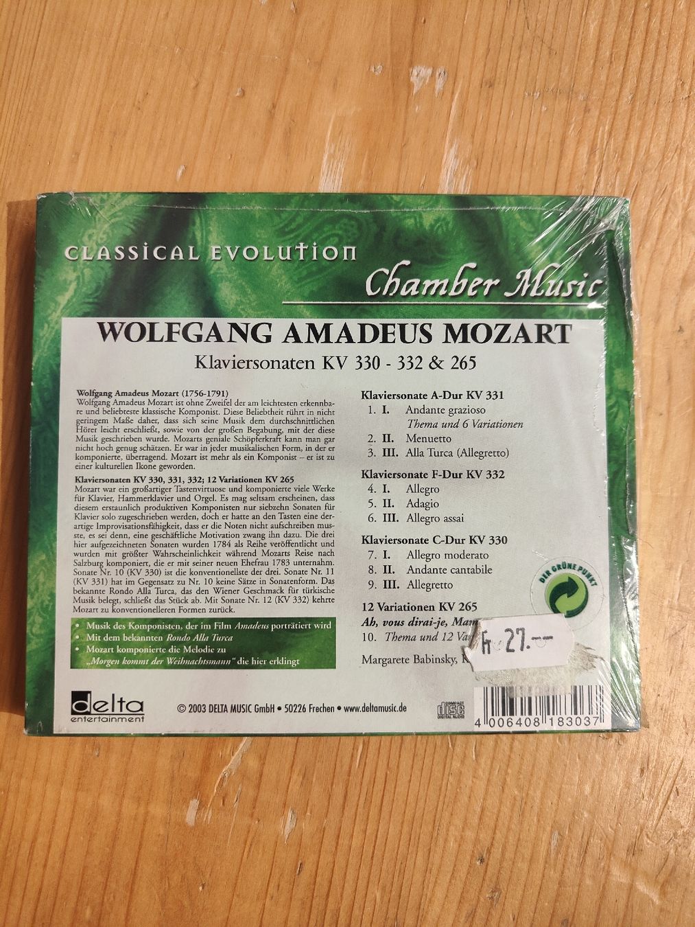 CD: 4 Klassik CDs Classical Evolution Mozart Beethoven Strauss – Nuovo e nell'imballaggio originale da Davos Platz venduto da wauwauin 1