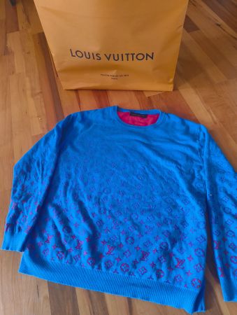 Louis Vuitton Pullover, Gr. L, Blau/Rot, guter Zustand!