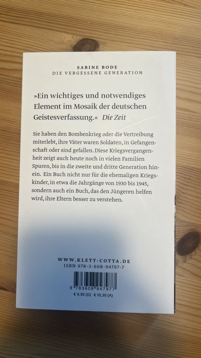 Libri: Die vergessene Generation - Sabine Bode – Usato da Lotzwil venduto da Tscholi 1