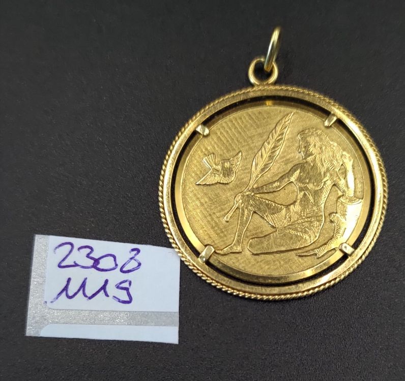 14K Massivgold Anhänger Jungfrau Von Guadalupe - 22 Mm Oval, 3-Ton Gold