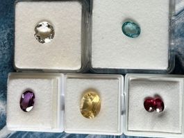 Lot Edelsteine Zirkon, Granat, Citrin, Topas