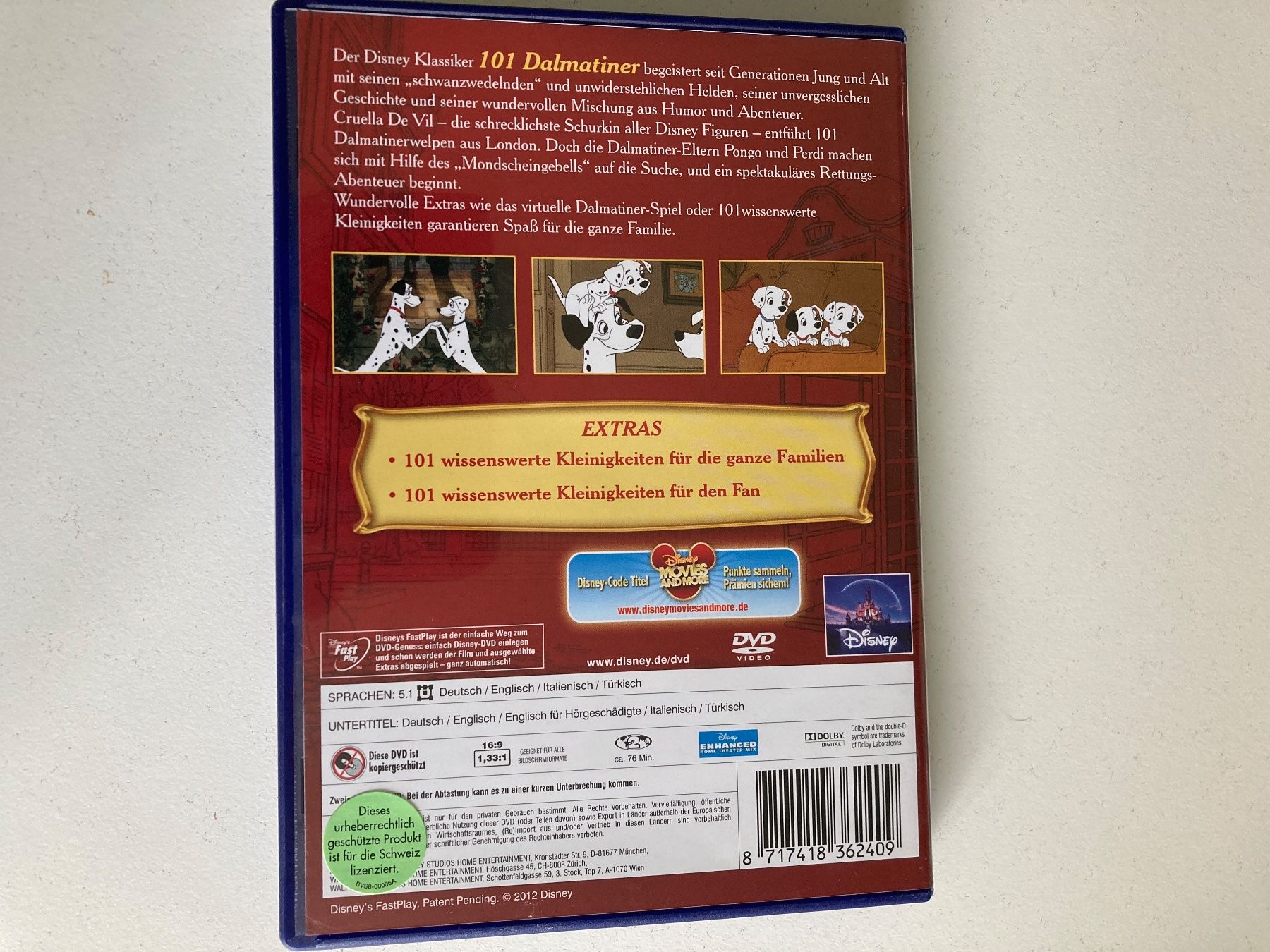 Tutti i DVDs: Disney 101 Dalmatiner DVD – Usato da Zürich venduto da Frangipan23 1