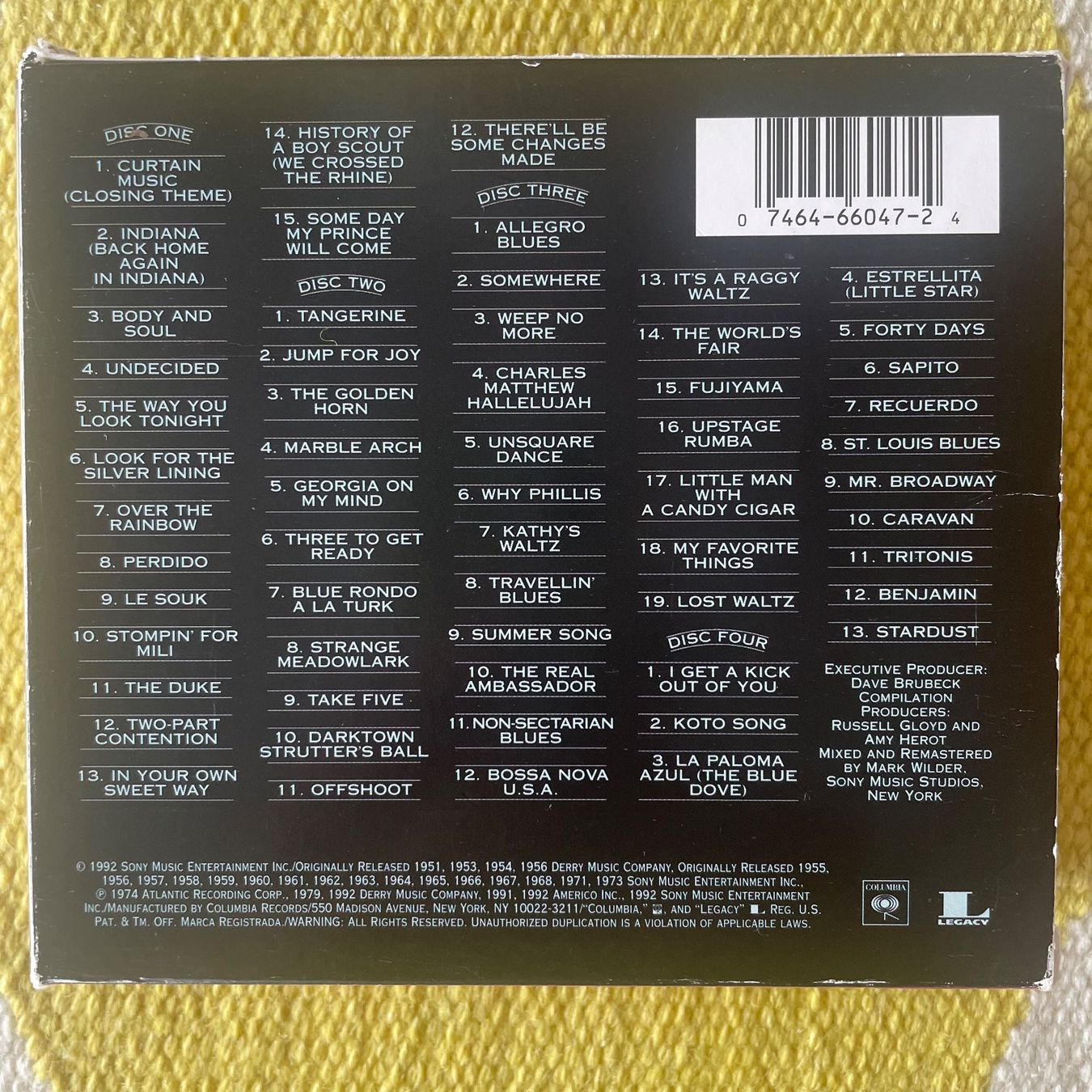 CD: DAVE BRUBECK-4CD BOX SET+100 S BÜCHLEIN TIME SIGNATURES – Usato da Rorschacherberg venduto da CD-Roli 1