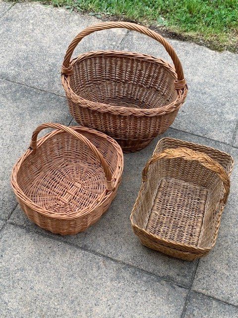 Panier En Osier Naturel Avec Poignée - Paniers De Récolte Pastoral Pour Fruits, Fleurs, Légumes - Idéal Rangement Et Déco