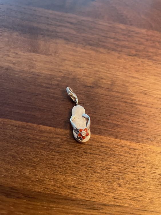 Thomas Sabo Charm-Anhänger Sonnenbrille, Flip-Flop und Eis aus hochwertigem 925er Sterlingsilber, in Türkis, Rosa, Pink und Orange sowie mit buntem Steinbesatz, Maße: 32 x 6 mm,1929-340-7