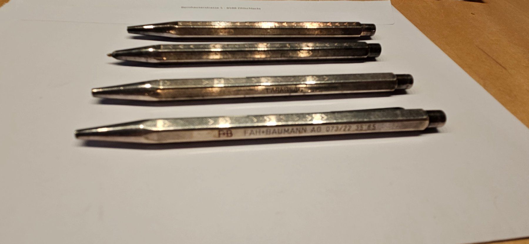Caran D'Ache Stifte & Marker: 4 Stk Kugelschreiber SILBER – Gebraucht aus ZIHLSCHLACHT von Raja9 6