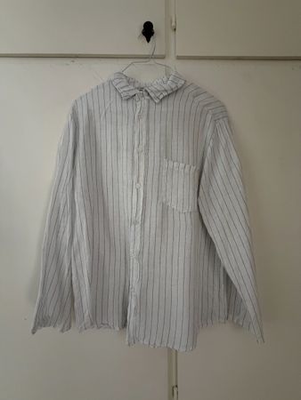 Camicia uomo a righe 100% lino Made in Italy taglia 46 L