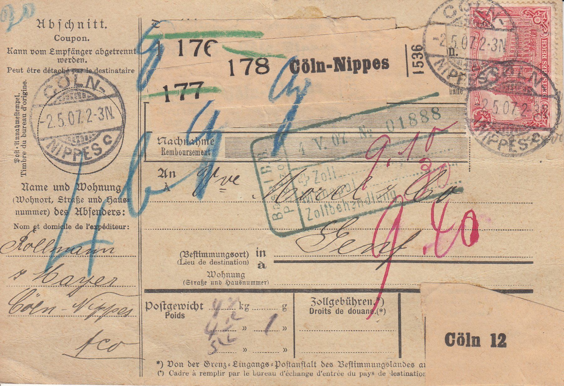 Tutti i francobolli: DR 3 Paketkarten 1907 – Usato da Bürglen TG venduto da StampGraf 1