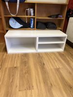 TV-Board weiss mit Regalfächern gebrauchter Zustand