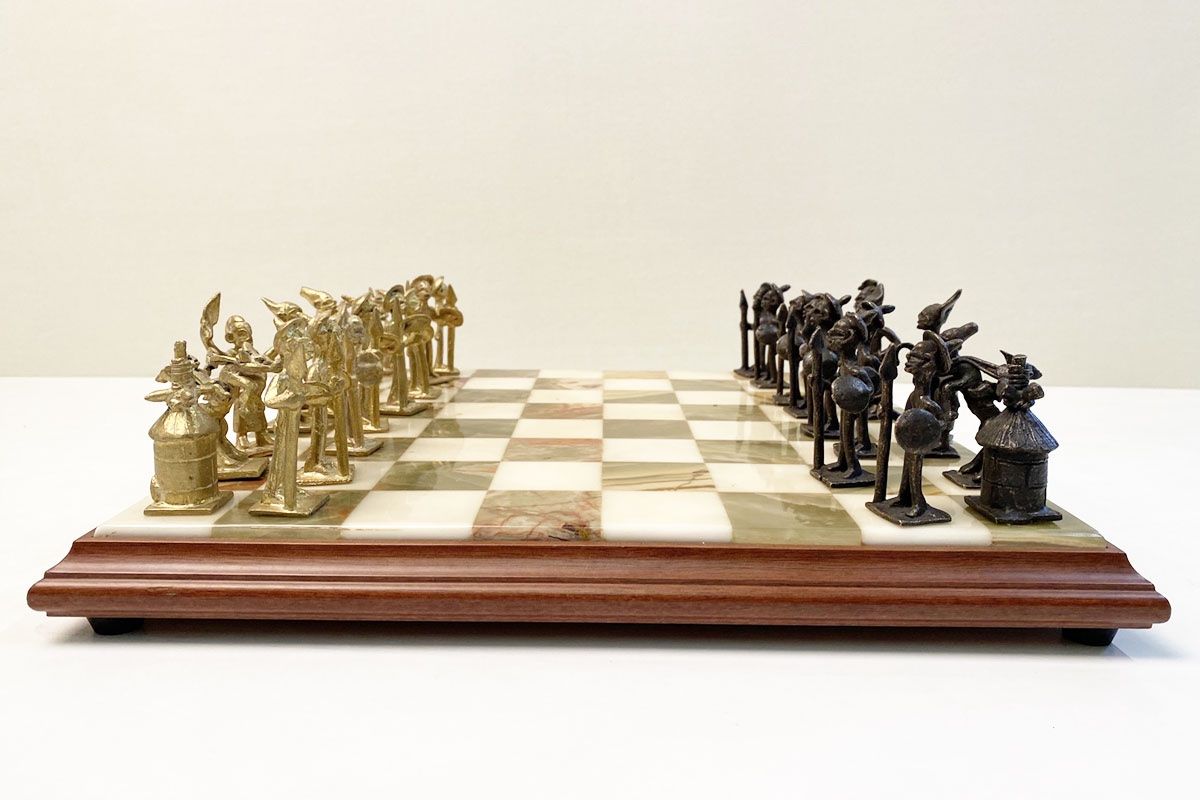 Giochi: Altes Afrikanisches Schach Spiel Bronze Messing – Usato da Ballwil venduto da ClassicGallery 4