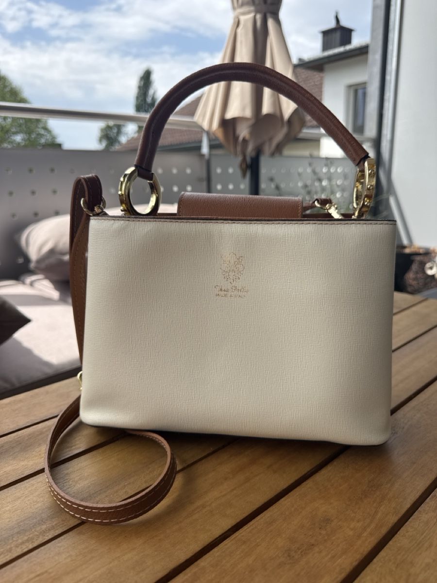 Taschen für Damen: Handtasche weiss braun – Neu (gemäss Beschreibung) aus Hittnau von Sunsetdreamer