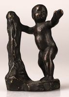 Entwurfsabguss/ Bronze Skulptur Kind von August Kraus/AK