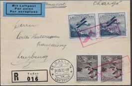 1930 R/FL Postflug VADUZ - ST. GALLEN Top Frankatur ab 1.-