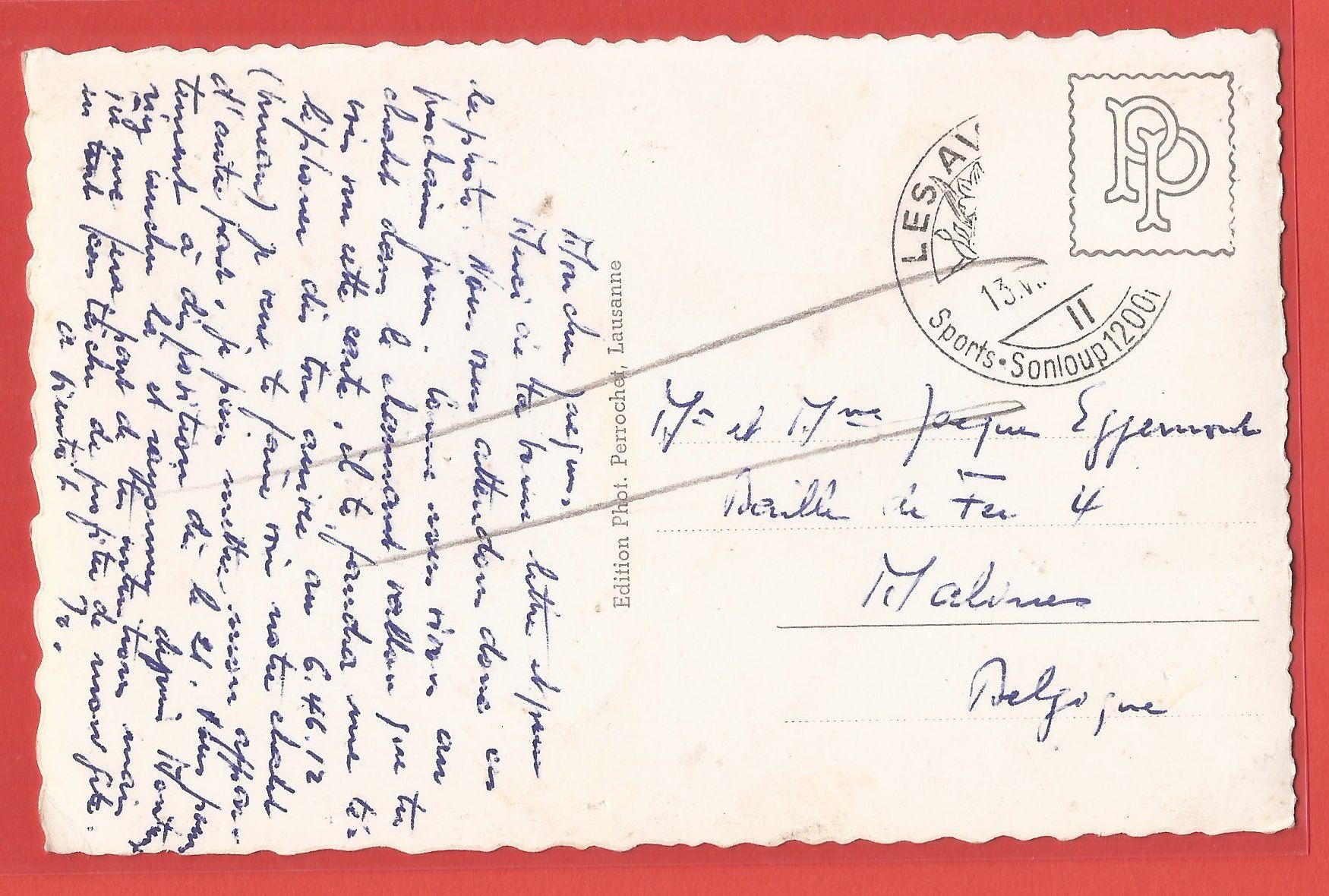 Cartoline postali: Orgevaux sur Les Avants - ca. 1945 – Usato da Fislisbach venduto da Porano 1