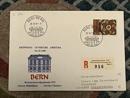1 CH Einschreiben 1981nach Bergdietikon