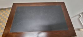 Art  Deco Tisch ausziehbar mit Schieferplatte braun Holz