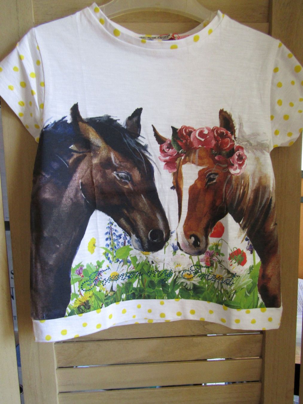 Camicette, T-shirt & Top: Gr. 116, Pferdeshirt, ein Mädchentraum – Nuovo e nell'imballaggio originale da Schüpfheim venduto da Tbernd