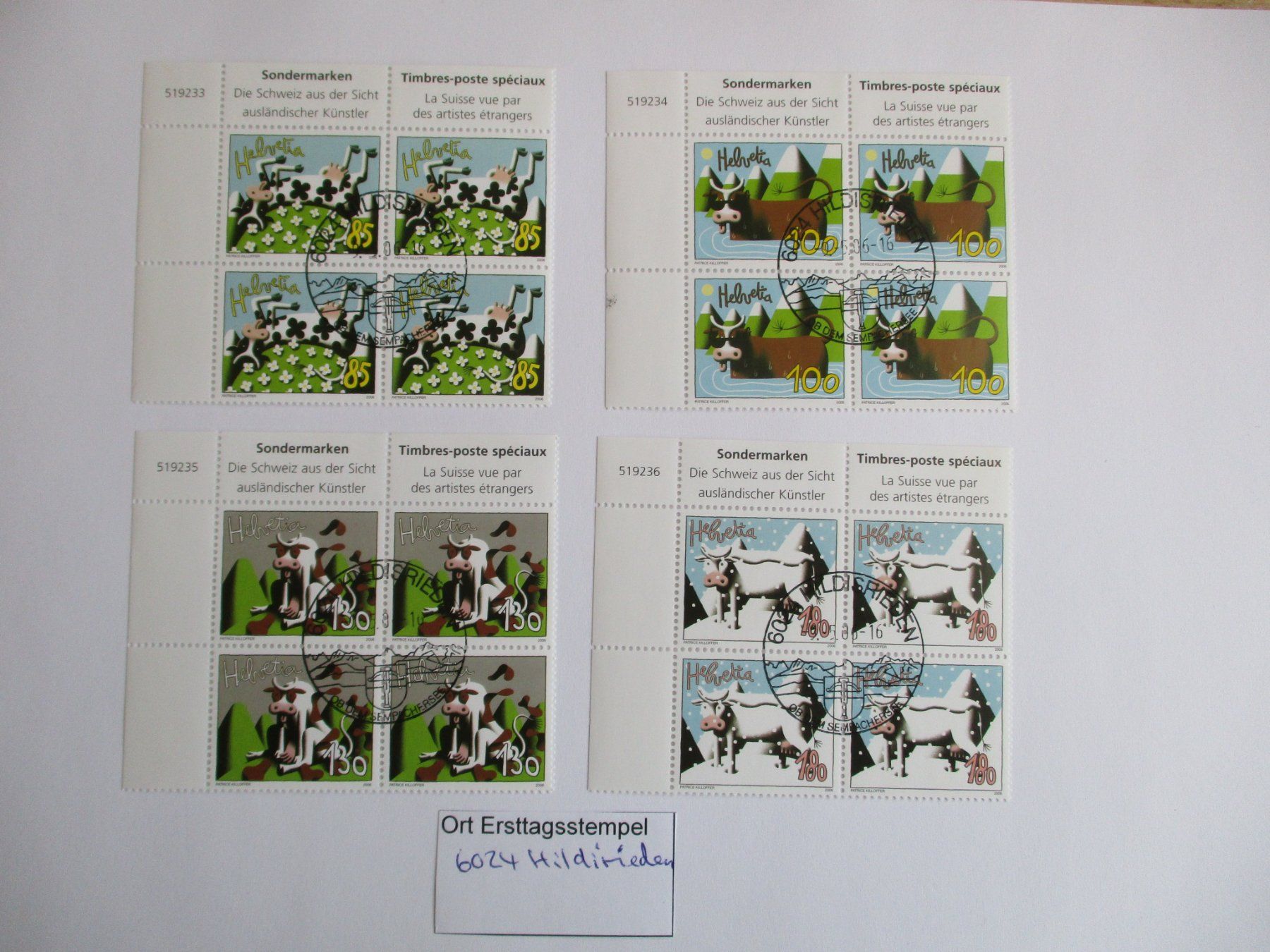 Tutti i francobolli: Viererblock mit Ort Ersttagsstempel – Usato da Langnau b. Reiden venduto da Aktuell88