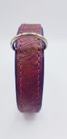 Hundehalsband Leder violett gold