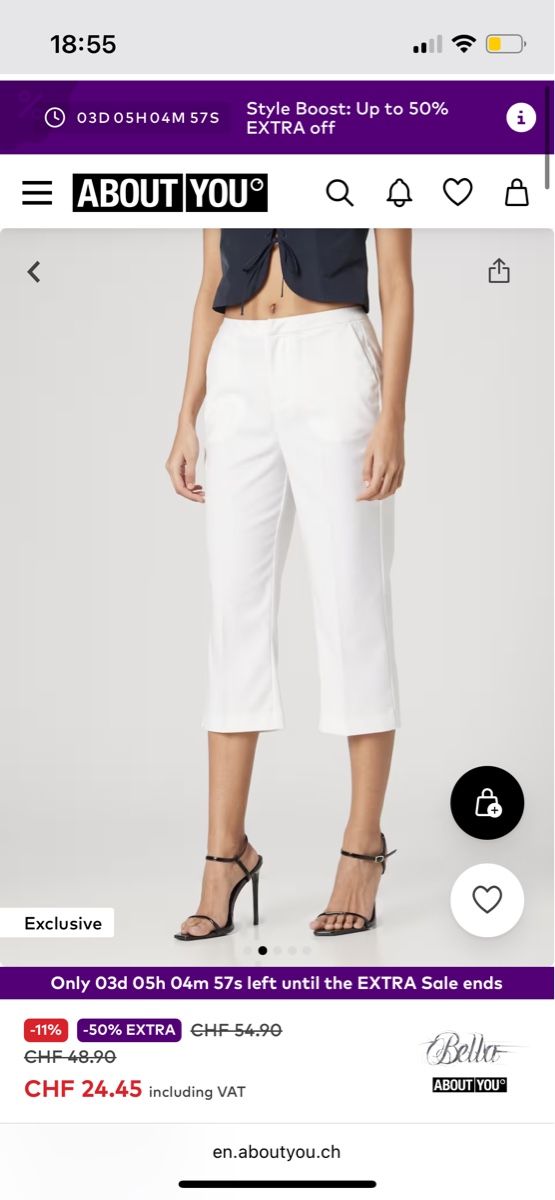 Pantaloni: Bella Hadid Capri Pant Grey – Usato da Zürich venduto da edit_closet 2