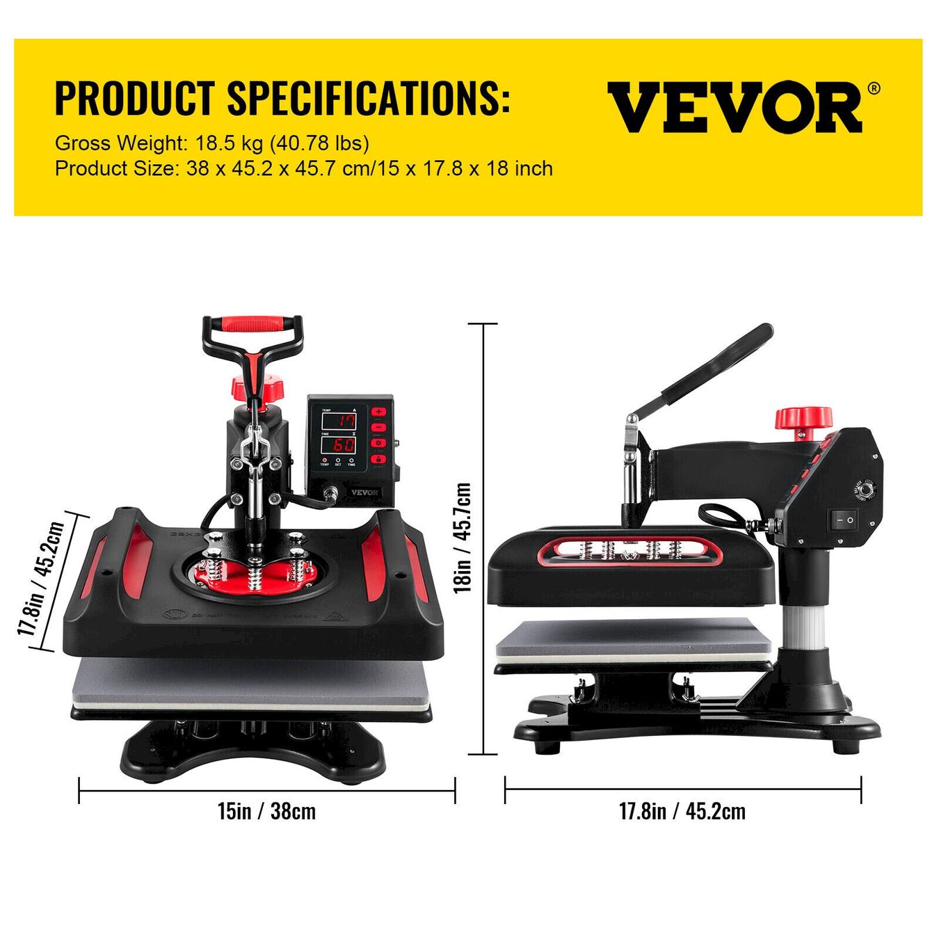 Ateliers de confection et de couture: VEVOR 5in1 Transferpresse 29x38cm – Neuf avec emballage d'origine à Bottighofen par zaap 2