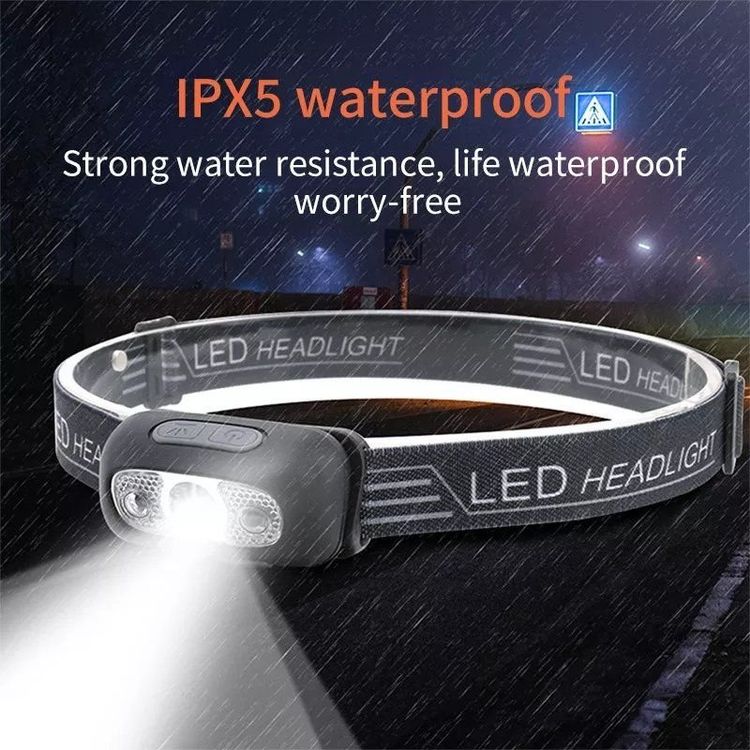 LED Stirnlampe COB USB Wiederaufladbar IPX4 Wasserdicht