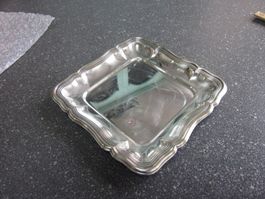 Kleine quadratische Platte, Tablett, Schale versilbert