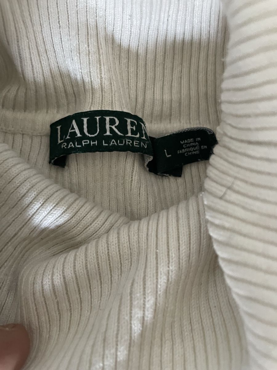 Ralph Lauren Maglioni & Felpe: Pull Col roulé Lauren Ralph Lauren Blanc Taille L – Usato da Plan-les-Ouates venduto da Skyesvintage 1
