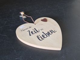 GILDE Deko-Herz aus Holz mit Spruch