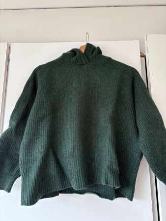 Dunkelgrüner Kaputzenpulli