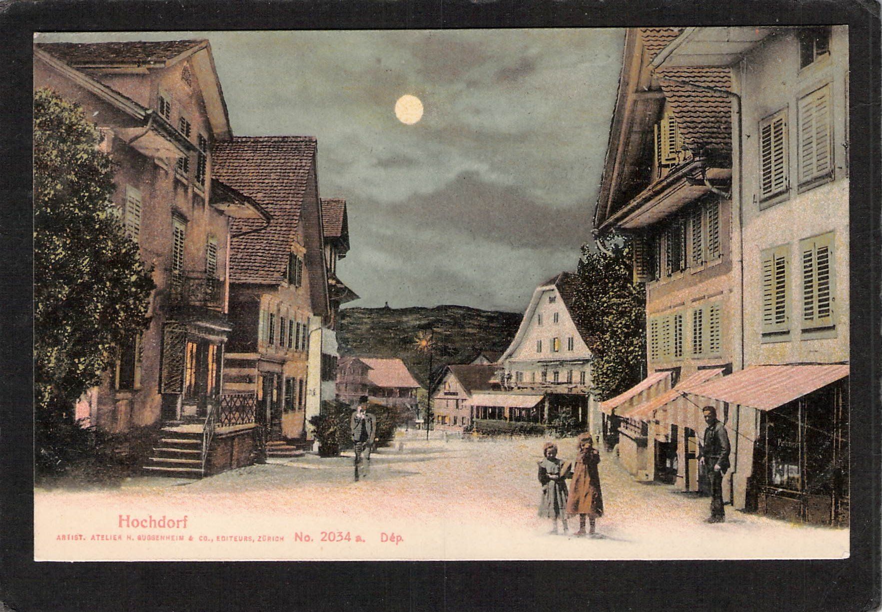 Cartoline postali: Hochdorf LU , Mondscheinkarte , gel. 1905 – Usato da Reichenburg venduto da Pipo-67