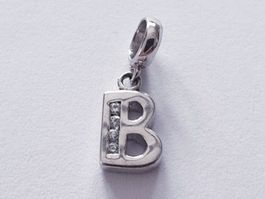 Charm Anhänger Buchstabe "B" Silber 925 (rhodiniert)