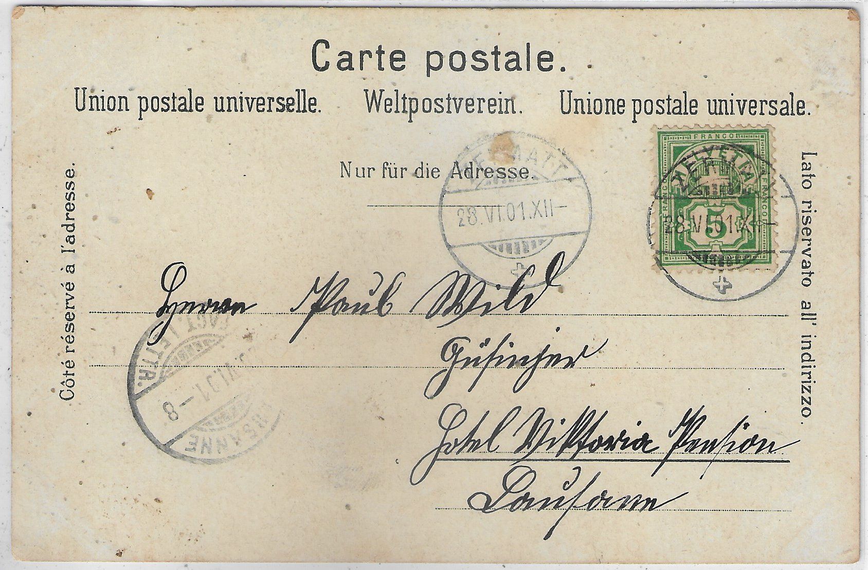 Cartoline postali: Matterhorn - Walliserin - Edelweiss - Litho – Usato da Ettingen venduto da Kartenplanet 1