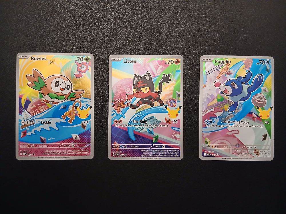 First Partner Alola Starter Rowlet Litten Popplio Pokémon EN (Neu ...