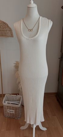 Rippkleid weiss Massimo Dutti Grösse L neuwertig
