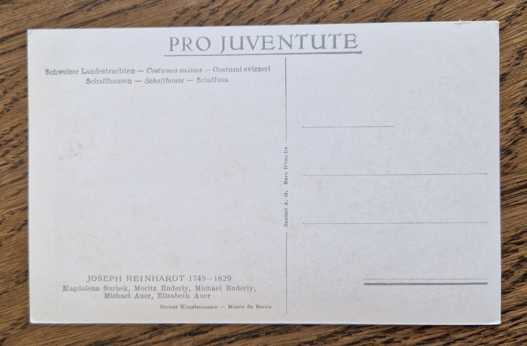 Ansichtskarten: Pro Juventute, Schaffhauser Trachten 1923 – Gebraucht aus Ebikon von Donar50 1