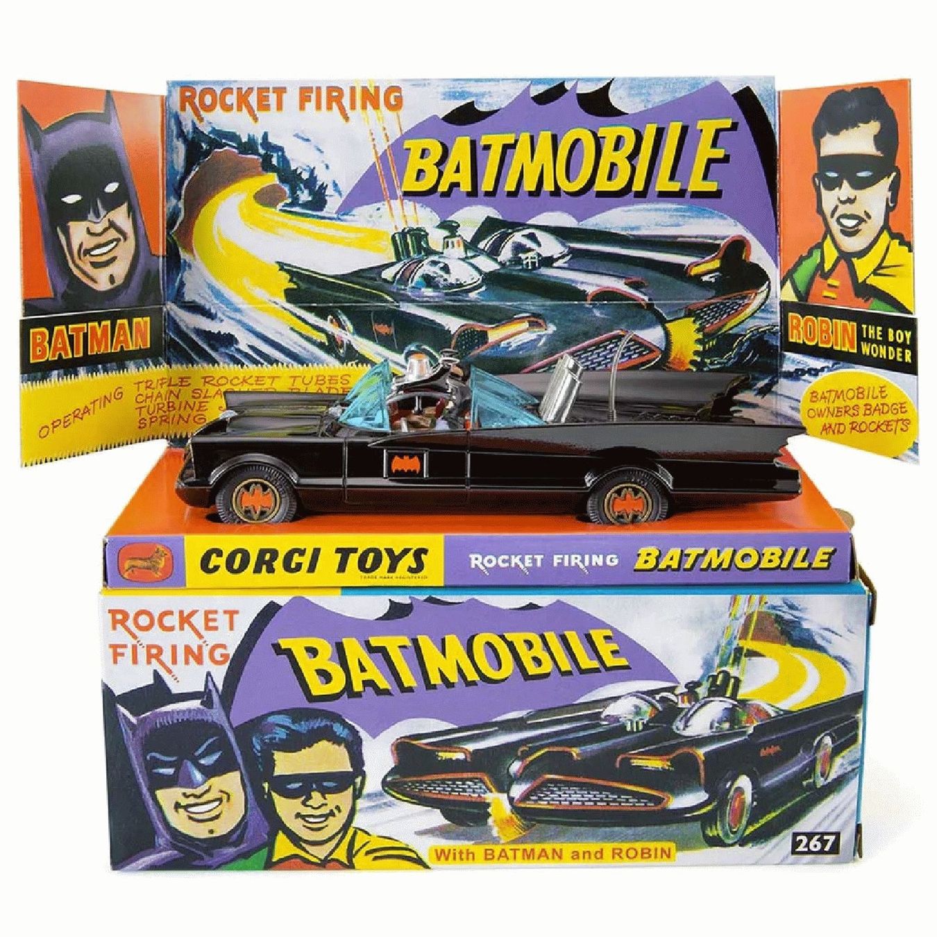 Corgi Toys Modellini d'auto: BATMOBILE mit Batman und Robin 1:46 CORGI – Nuovo e nell'imballaggio originale da Suhr venduto da Moebelsiralfred 7