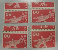 1960, Nr.358 Vier Rollenmarken mit Kontrollnummer. Baudenk.