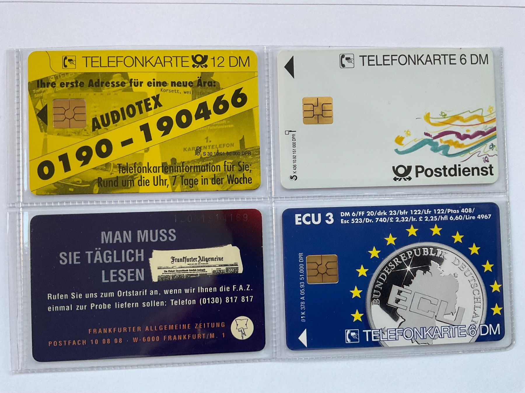Schede telefoniche: 4 Telefonkarten Deutschland – Usato da Winterthur venduto da Grapp75