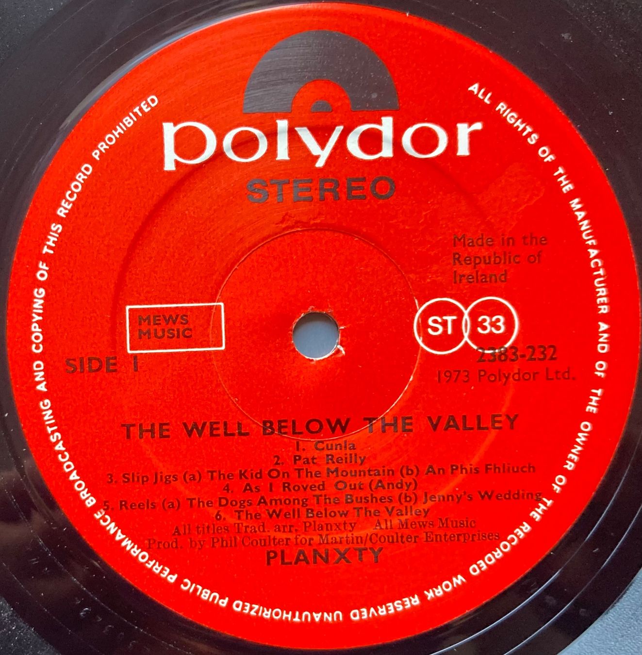 Dischi in vinile: PLANXTY - THE WELL BELOW THE VALLEY – Usato da Poliez-Pittet venduto da Newtown-Records 2