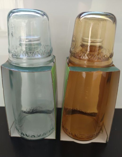 Apparecchiature e tecnologia a gas: 4 x neue Glastrinkflaschen – Nuovo e nell'imballaggio originale da Rüthi (Rheintal) venduto da Balty 1