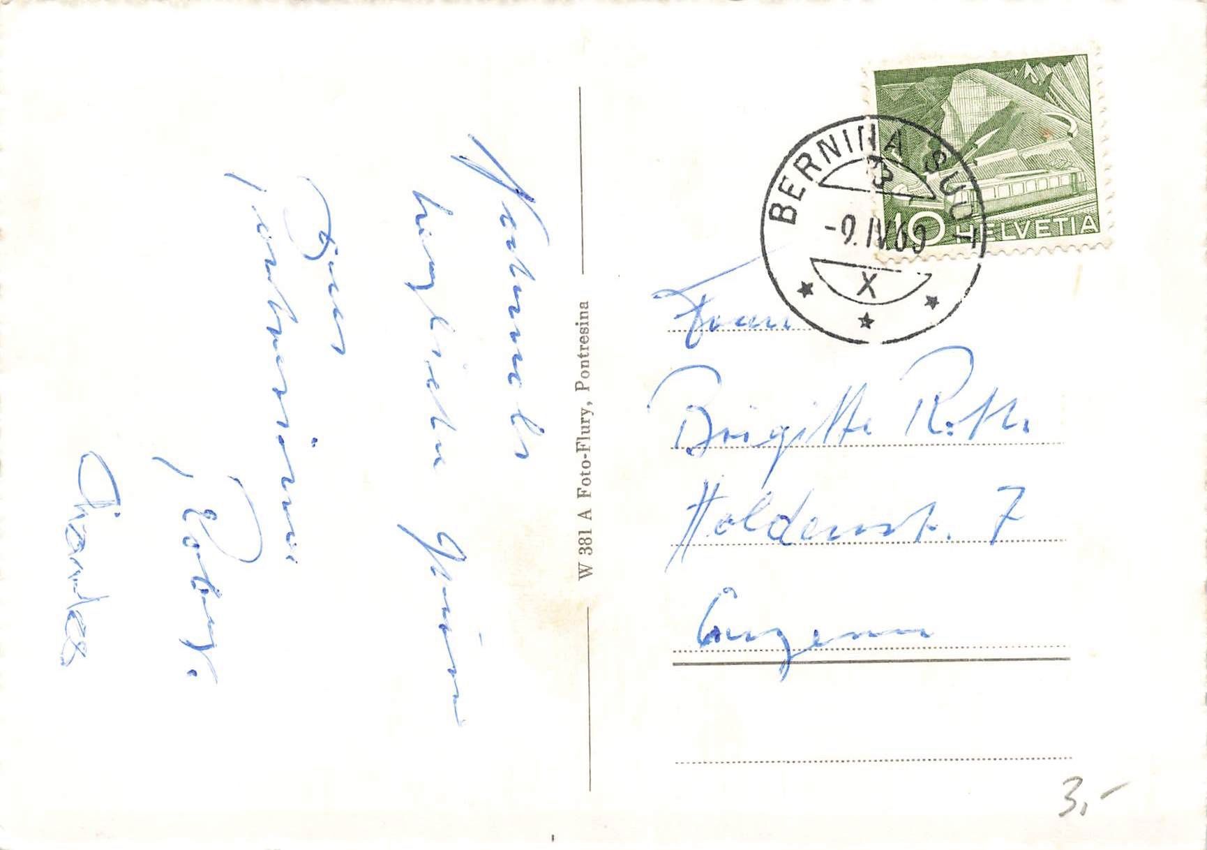Cartoline postali: Pontresina G – Usato da Biasca venduto da Blenio71 1
