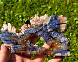 HQ Blauer Blumenachat Drache B 260g